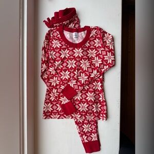 Hanna Andersson Adult Fair Isle Holiday Print Long John Pajamas size S/M